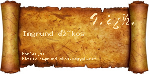 Imgrund Ákos névjegykártya